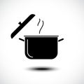 Stew pan icon. Boil or stew food symbol