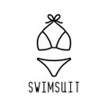 Swimsuit line icon. Ladies clothes for summer vacation. Swimwear fashion