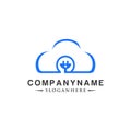 Power cloud logo design Royalty Free Stock Photo