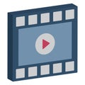 Media player, multimedia isolated vector icon which can easily modify
