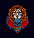 Lion skull vector illustration detailed