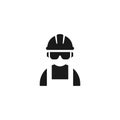 Worker, construction workman wearing protective glasses and helmet. Royalty Free Stock Photo