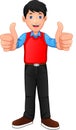 Businessman thumb up on a white background