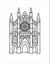 Vector outline illustration the Westminster Abbey in London, the UK. Royalty Free Stock Photo