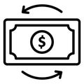 Cash flow, dollar,  Vector Icon which can easily modify Royalty Free Stock Photo