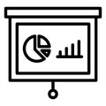Flipchart, graph presentation Vector Icon which can easily modify or edit Royalty Free Stock Photo