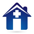 Medical Home house logo simple flat icon vector illustrations Royalty Free Stock Photo