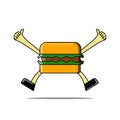 Vector illustration of happy burger