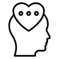 Development brain, emotional Vector Icon which can easily modify or edit
