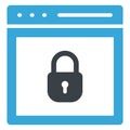 Browser lock, lock, padlock, screen lock, web lock victor icon which can use and edit