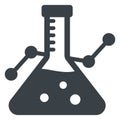 Conical flask, erlenmeyer flask Vector Icon which can easily modify Royalty Free Stock Photo