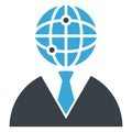 Global consultants, global contract Vector Icon which can easily modify