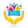 Wear mask Protect lungs of globe children people from Virus Corona virus COVID-19 not allowed and prohibited infection lung icon