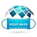 Wear mask Protect lungs of globe children people from Virus Corona virus COVID-19 not allowed and prohibited infection lung icon