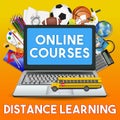 Online courses distance learning education Royalty Free Stock Photo