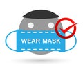 Wear mask Protect lungs of globe children people from Virus Corona virus COVID-19 not allowed and prohibited infection lung icon