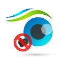 Don`t touch eyes Protect lungs of globe people from Virus Corona virus COVID-19 not allowed and prohibited infection icon