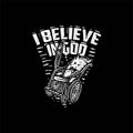 Vector illustration of i believe in god