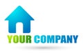 Home house company logo simple flat icon vector illustrations Royalty Free Stock Photo