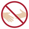 No Handshake icon for coronavirus covid19 infection prevention.