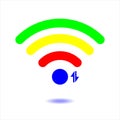 Wifi icon, communication ,internet , symbol , vector , illustrations , color wifi