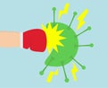 Punch the virus vector design Royalty Free Stock Photo