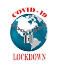 Covid 19 corona virus world lockdown red