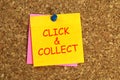 Click and collect post it Royalty Free Stock Photo