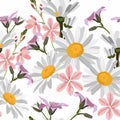 Elegant floral pattern with hand draw flower. Liberty style. Floral seamless background for fashion prints. Vintage print. Royalty Free Stock Photo
