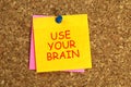 Use your brain post it Royalty Free Stock Photo
