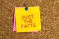 Just the facts post it Royalty Free Stock Photo