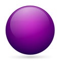 Purple violet Orb globe button icon glossy isolated white background Royalty Free Stock Photo