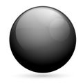 Black Orb globe button icon glossy isolated white background Royalty Free Stock Photo