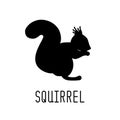 Squirrel Silhouette. Vector Animal Design Royalty Free Stock Photo