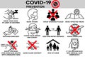 Covid-19 infographic: prevention. Coronovirus alert. Virus protection tips. V