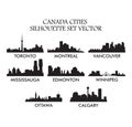 Canada cities silhouette set in vector file Royalty Free Stock Photo