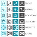 Contact icons set for business card Royalty Free Stock Photo