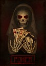 Death holds poker cards in his hands wallpaper