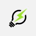 Bolt with blub icon in vector file Royalty Free Stock Photo