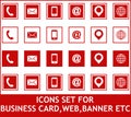 Vector business card contact information icons Royalty Free Stock Photo