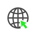 Simple set of globe related outline icons. Royalty Free Stock Photo