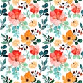 colorful floral watercolor seamless pattern