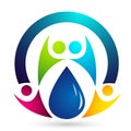 Globe Water drop save logo concept of water drop with world save earth wellness symbol icon nature drops elements vector design Royalty Free Stock Photo