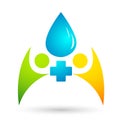 Globe Water drop medical logo concept of water drop with world save earth wellness symbol icon nature drops elements vector design Royalty Free Stock Photo