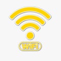 Wifi symbol in papercut style isolated in white background Royalty Free Stock Photo