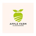 Apple farm logo design vector
