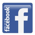 Like us on facebook banner in illustrations logo icon for web Royalty Free Stock Photo