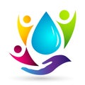 Globe Water drop logo concept of water drop with world save earth wellness symbol icon nature drops elements vector design Royalty Free Stock Photo