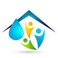 Globe Water drop logo concept of water drop with world save earth wellness symbol icon nature drops elements vector design Royalty Free Stock Photo