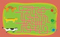 Maze game for children with kittens and balls of yarn. Royalty Free Stock Photo